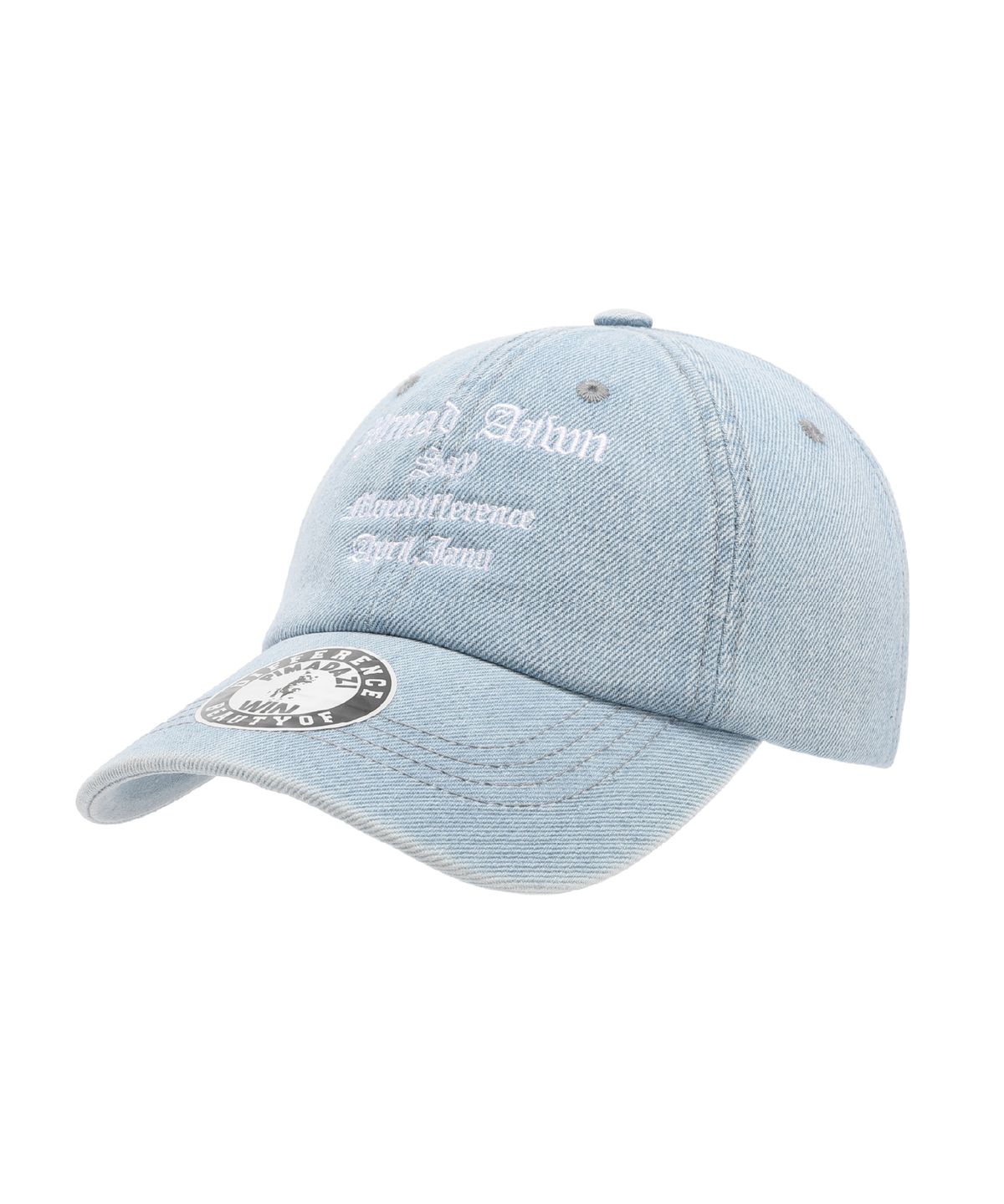 피마다지윈(PIMADAZIWIN) Denim Lettering Ballcap_[Light Blue]