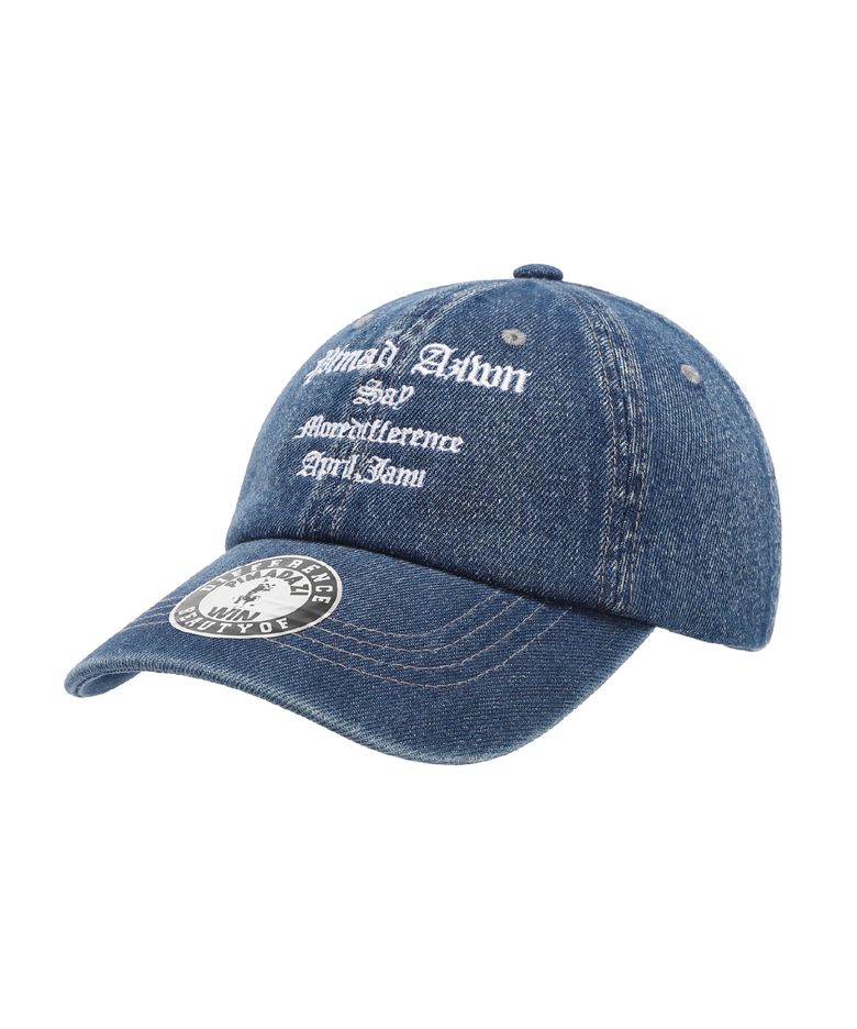 Denim Lettering Ballcap_[Medium Blue]