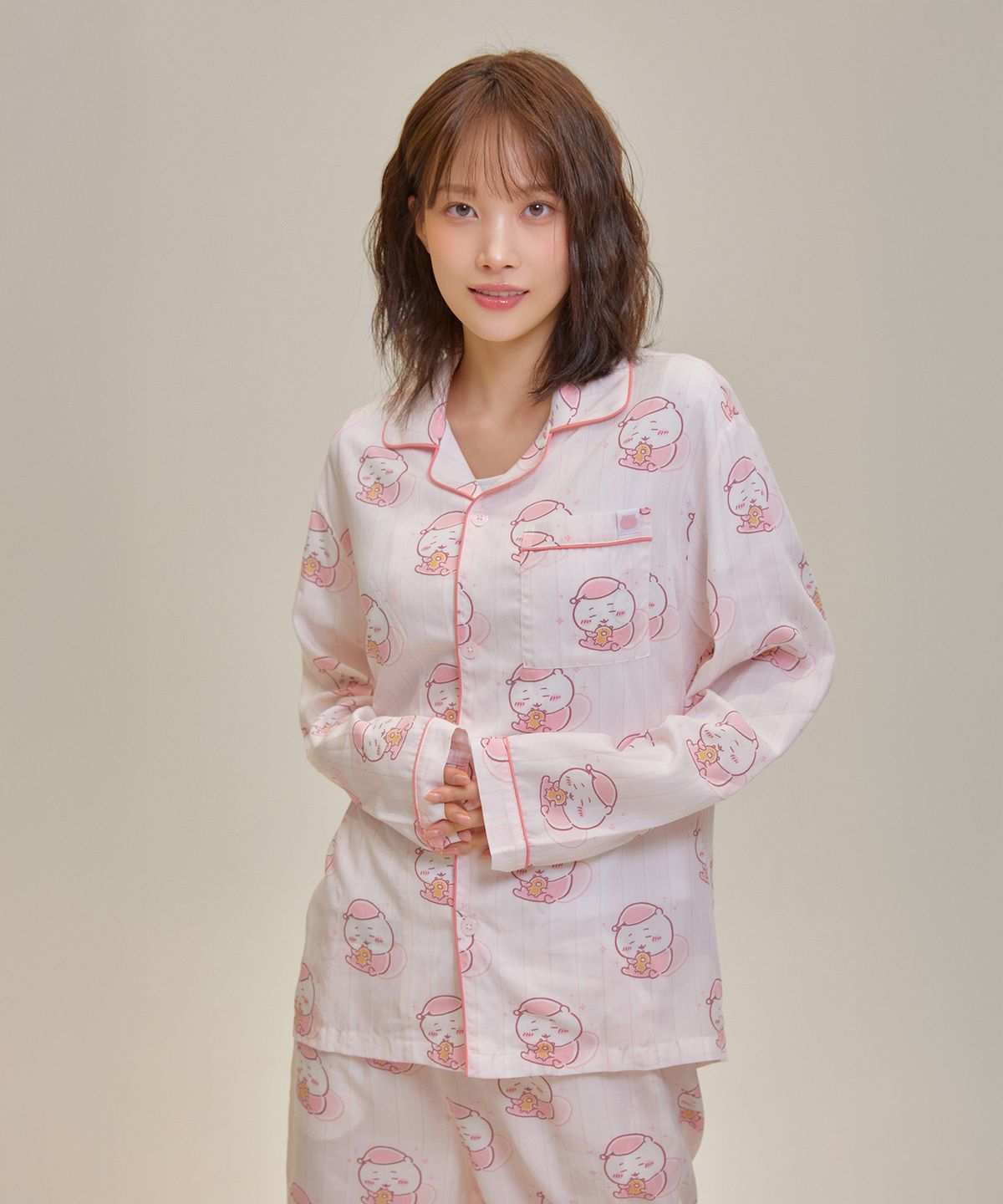 스파오(SPAO) [먼작귀] 먼가 작고 귀여운 긴팔 파자마(PINK)_SPPPF49U05