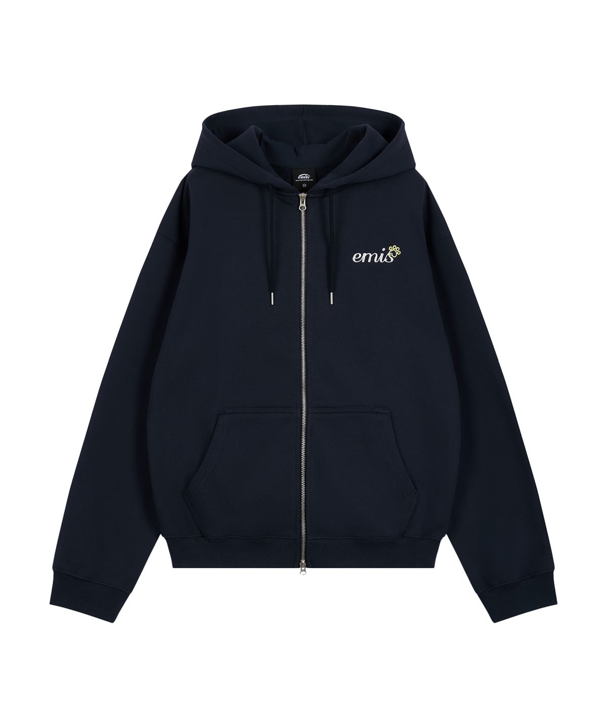 이미스(EMIS) LETTERING LOGO ZIP UP HOODIE_NAVY