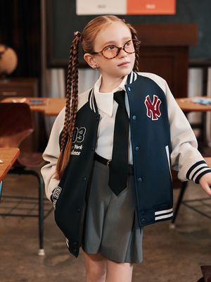 스트릿 바시티 래글런 패딩점퍼 NY (D.Navy)