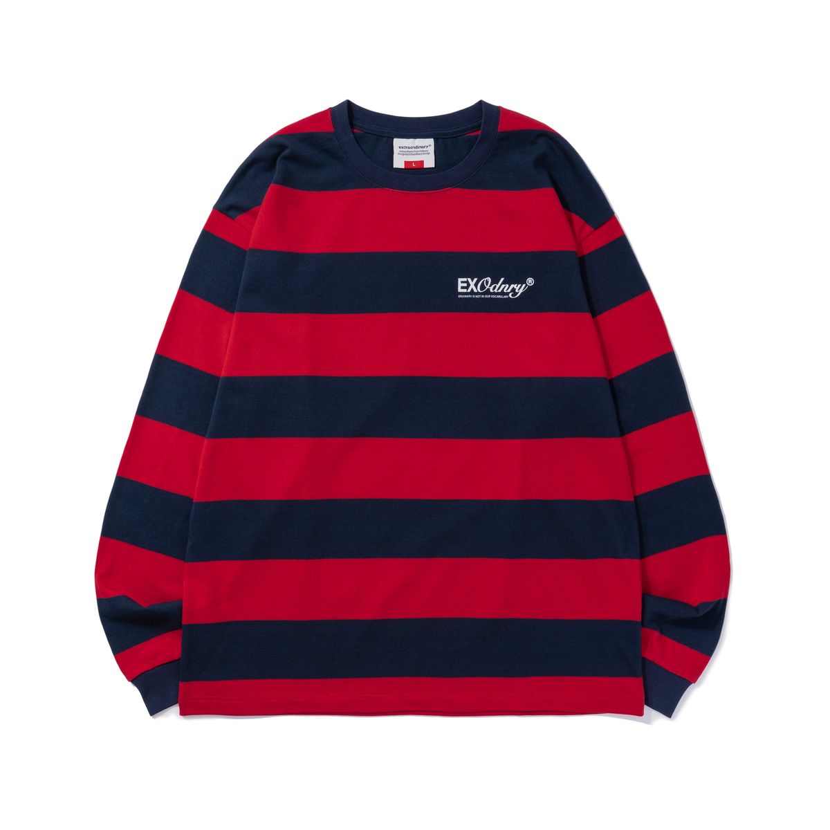 엑스트라오디너리(EXTRAORDINARY) BOLD STRIPE LS TEE RED
