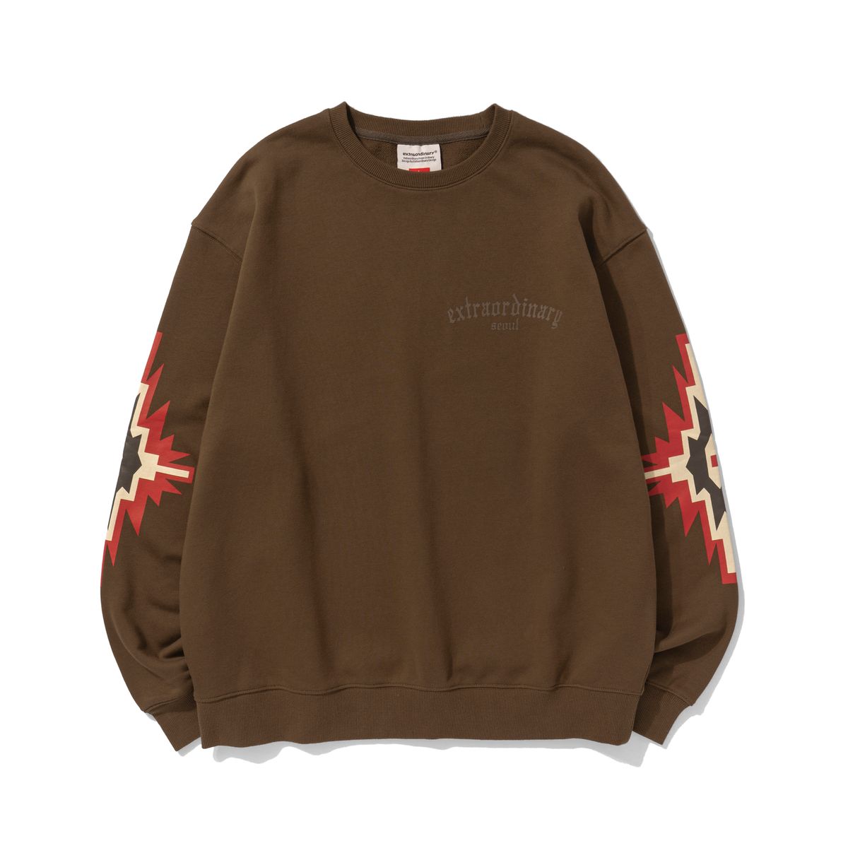 엑스트라오디너리(EXTRAORDINARY) NAVAJO CREW SWEATSHIRT BROWN