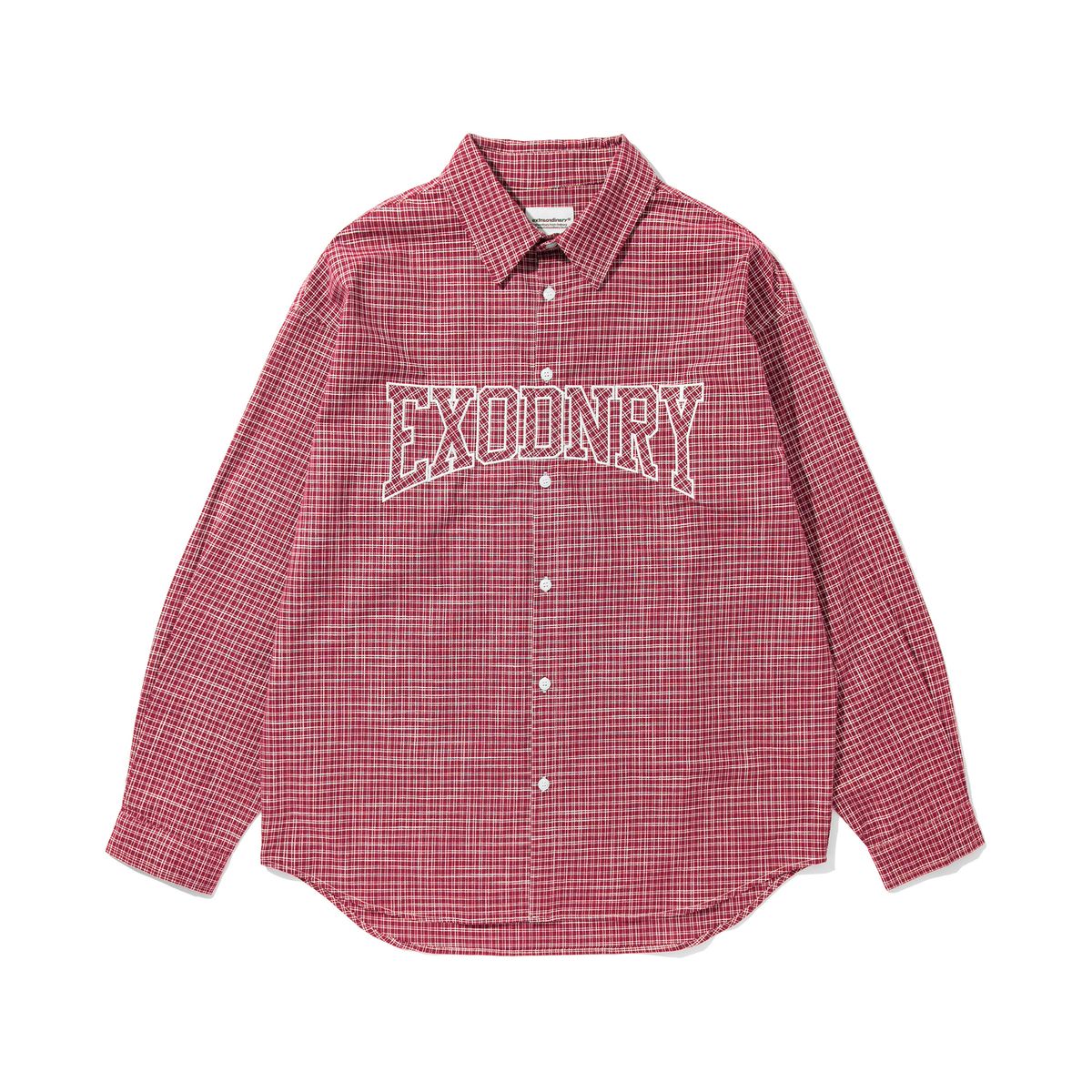 엑스트라오디너리(EXTRAORDINARY) EXODNRY APPLIQUE CHECK SHIRT RED