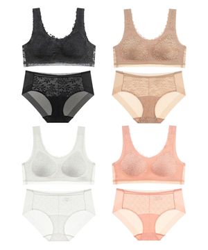 [4PACK] 프리컷 퓨징 레이스 브라팬티 세트 (CD042R_00)