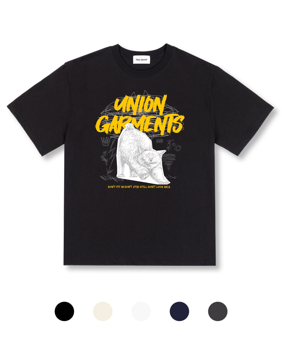 유니온가먼츠(UNION GARMENTS) 스트레칭캣 오버핏 반팔 티셔츠 5 COLOR
