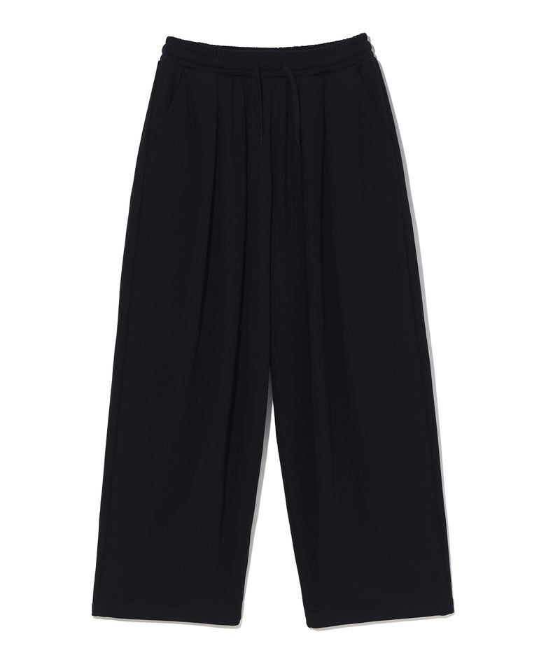 쓰리턱 와이드 스웨트 팬츠 LQ6PU188_BLACK