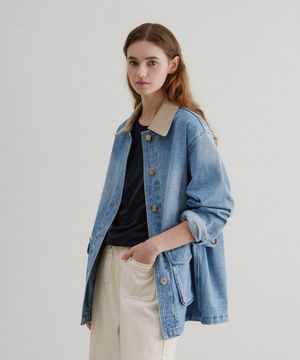 리파인 초어 데님 자켓_Light Blue