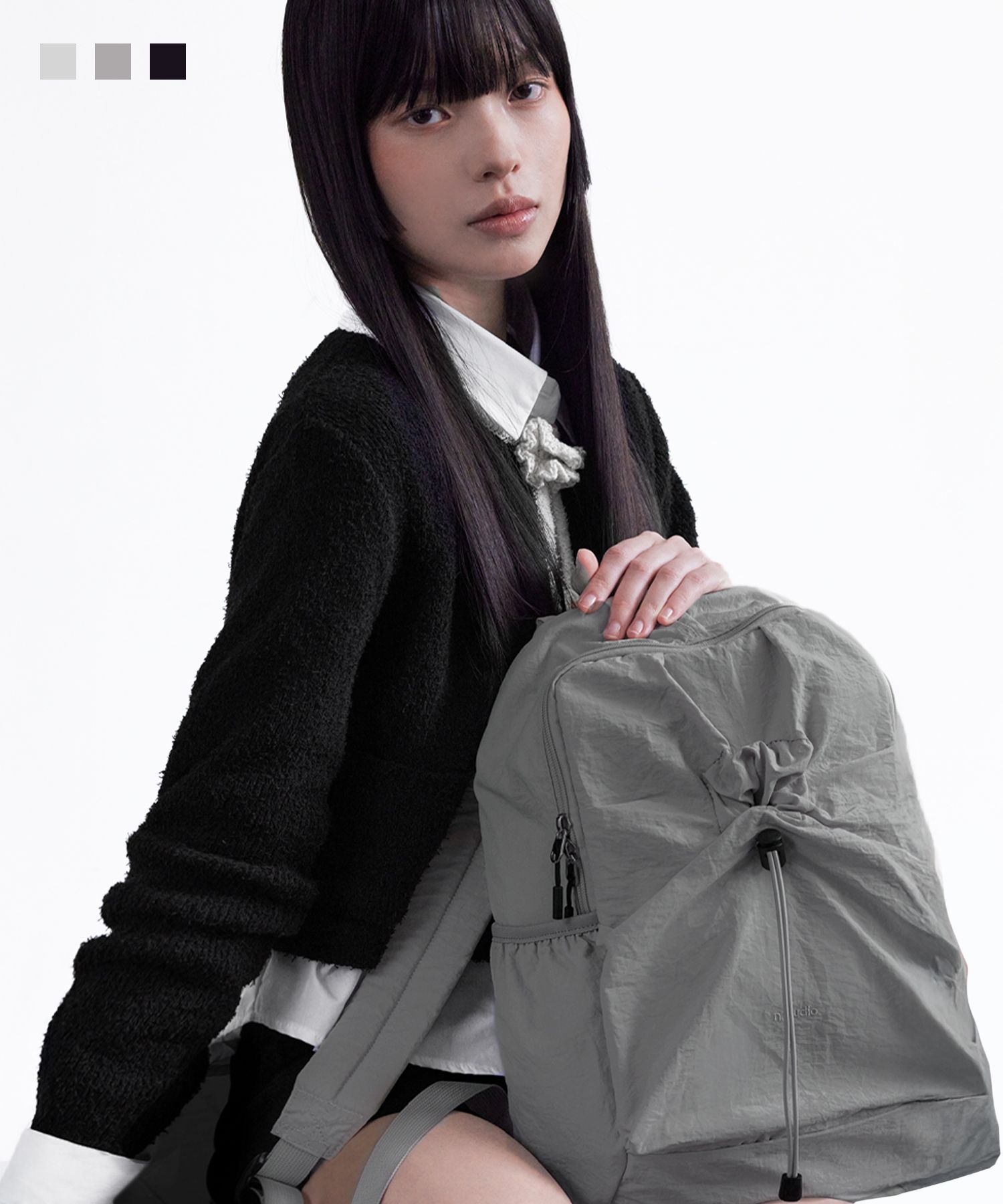 쉘리 나일론 백팩_grey source detail 17