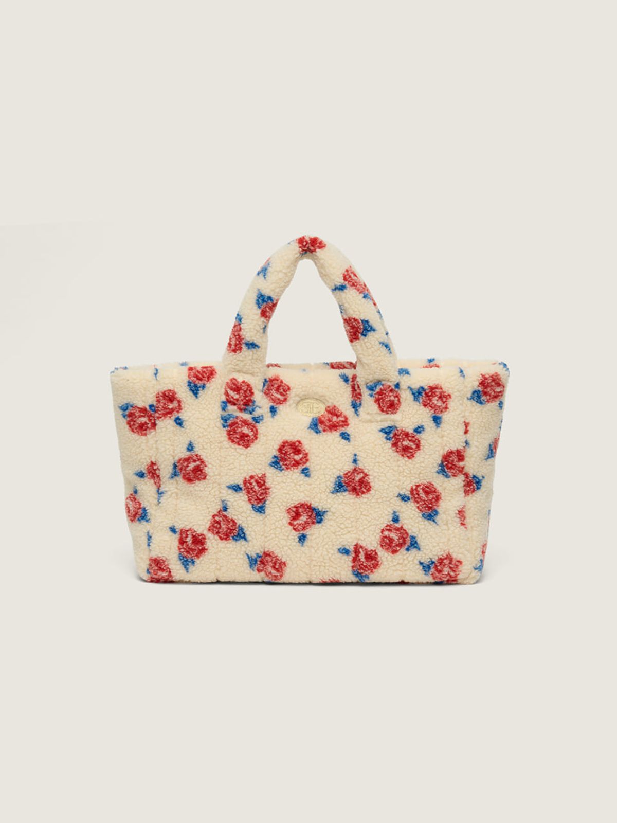 시엔느(SIENNE) Medium Rose Fleece Padding Bag (Beige)