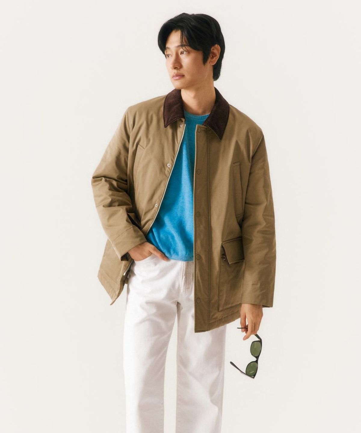 노티그(NOTIG) 중기장 패딩 점퍼 카키_OLW1JPFI111KK