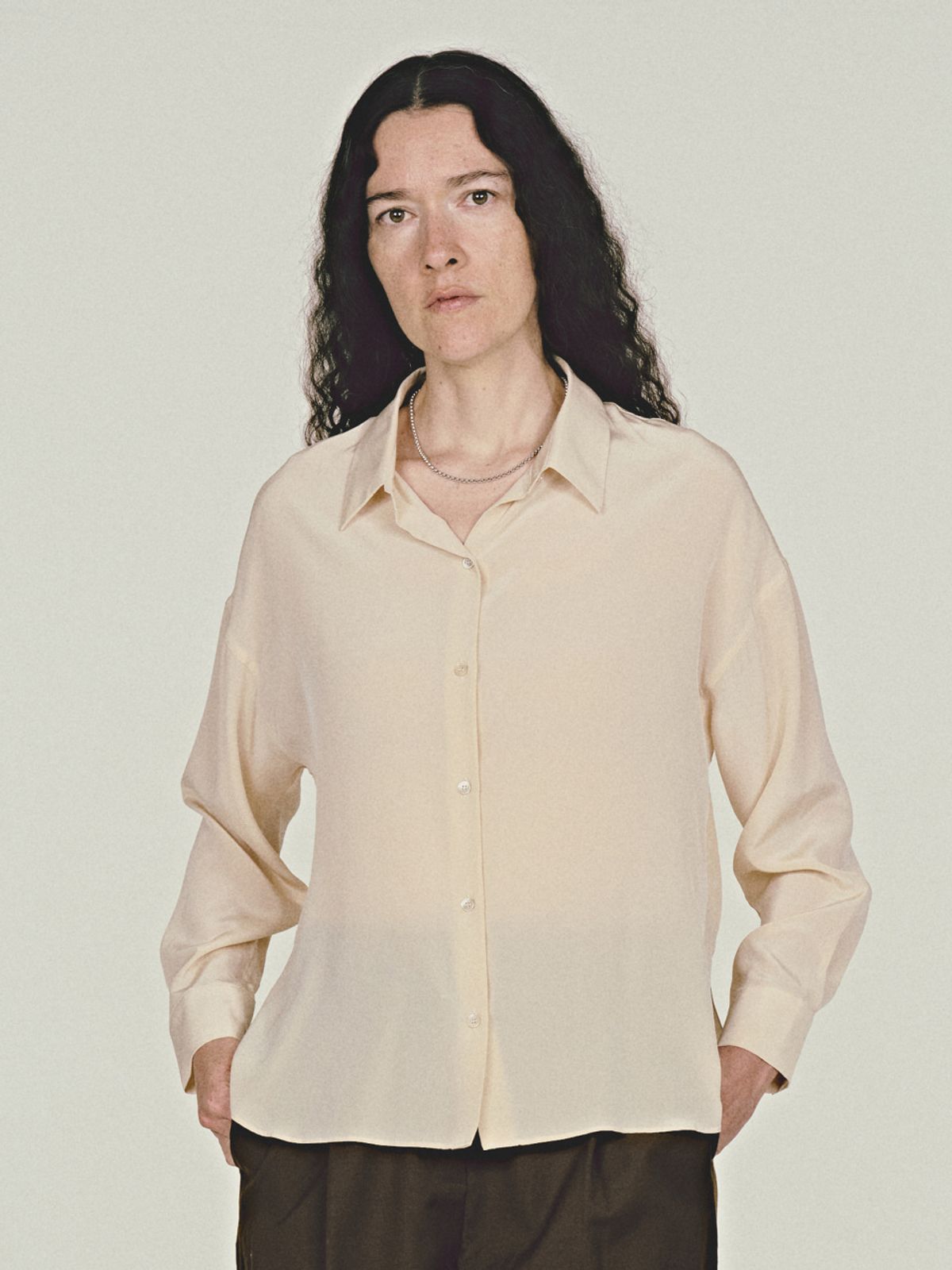 시엔느(SIENNE) Jane Silk Shirt (Beige)