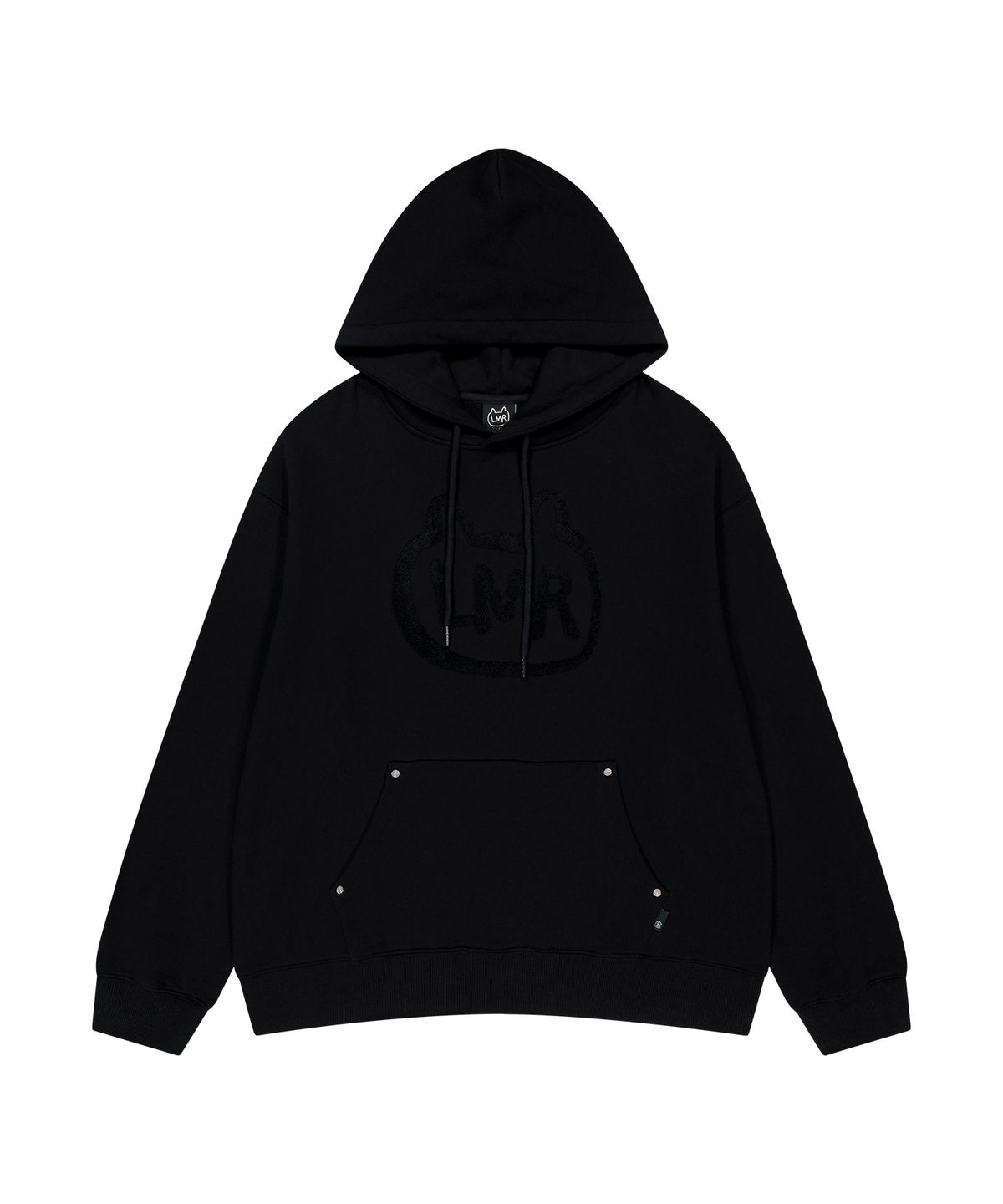 엘엠알(LMR) 부클 심볼 로고 포인트 후드 BLACK