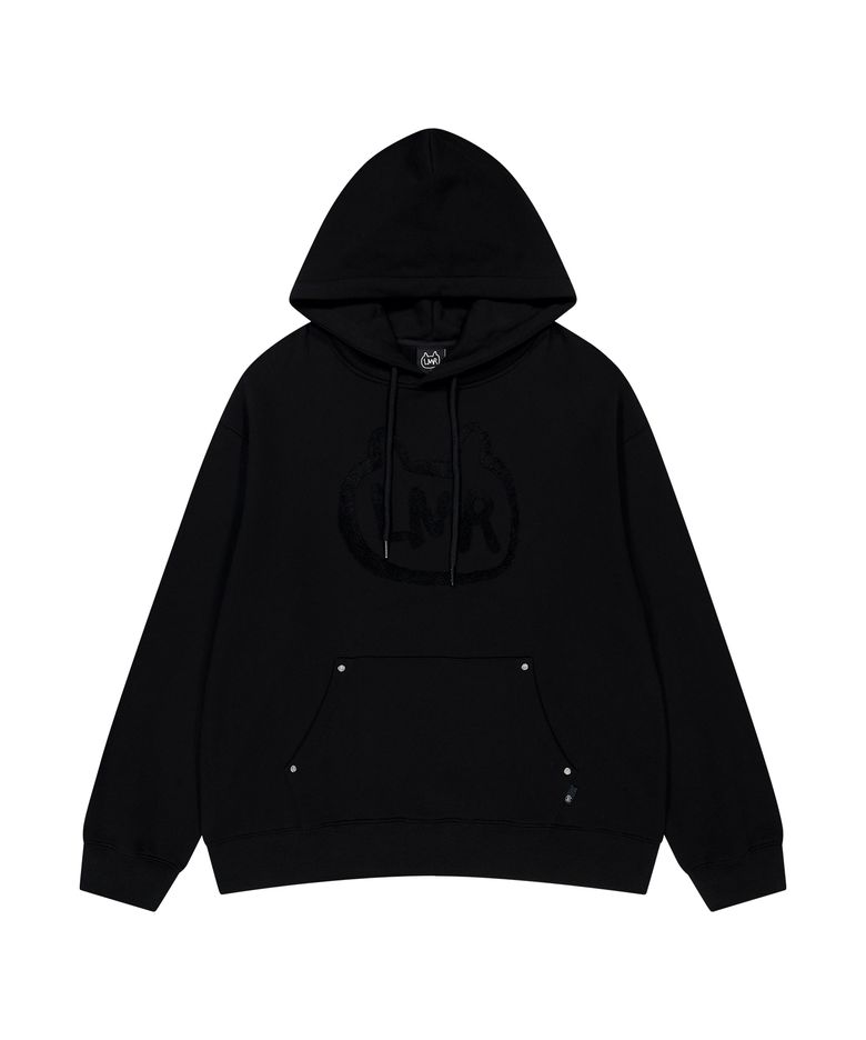 부클 심볼 로고 포인트 후드 BLACK