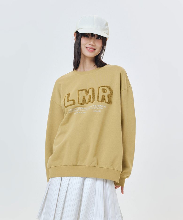 부클 레터링 로고 맨투맨 YELLOW