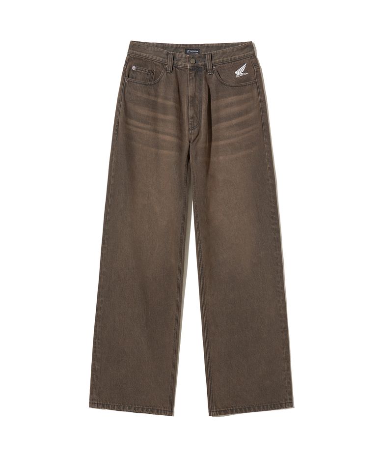 Wing Logo Denim Pants Brown
