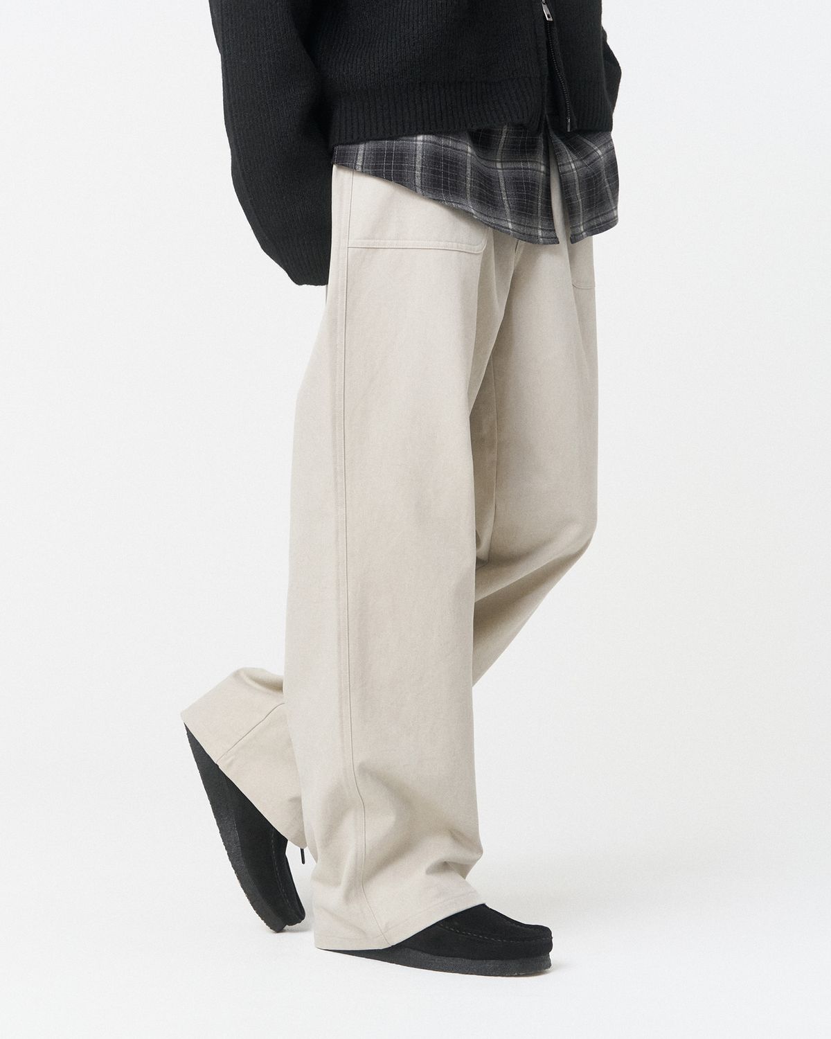 미세키서울 맨(MISEKISEOUL MEN) Semi wide fatigue pants IVORY