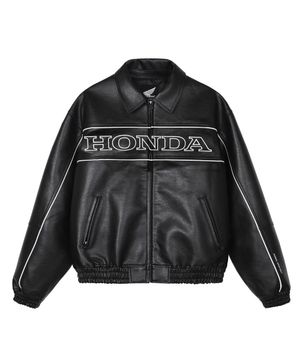 Motorcycle Piping Leather Jacket Black