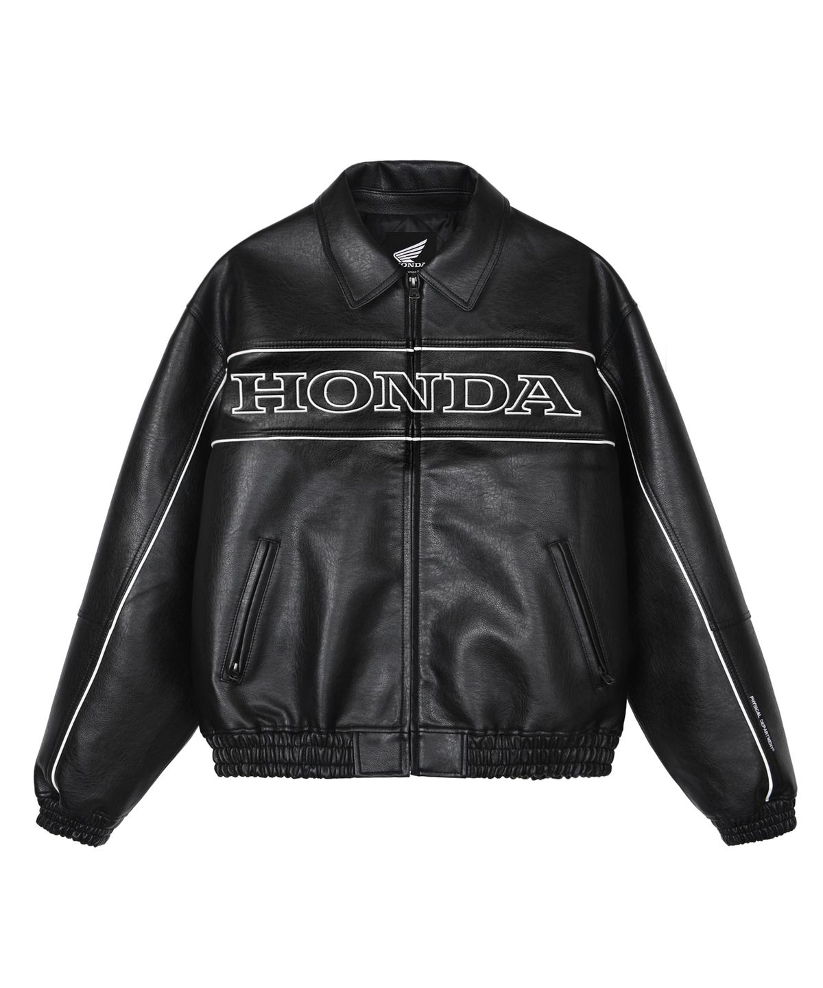 핍스 모터사이클(PHYPS MOTORCYCLE) Motorcycle Piping Leather Jacket Black