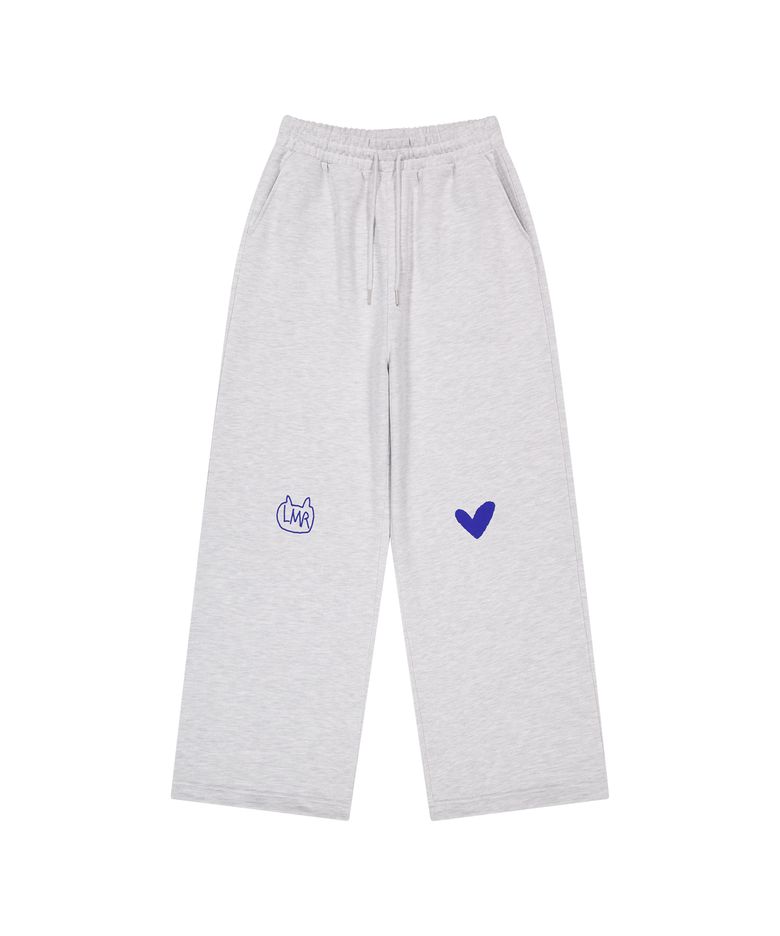 심볼 로고 드로잉 스트링 스웻 팬츠 LIGHT GREY