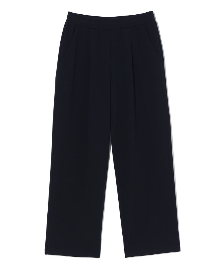 원턱 와이드 스웨트 팬츠 MQ6PU178_BLACK