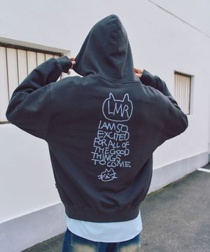 심볼 로고 드로잉 그래픽 후드 CHARCOAL