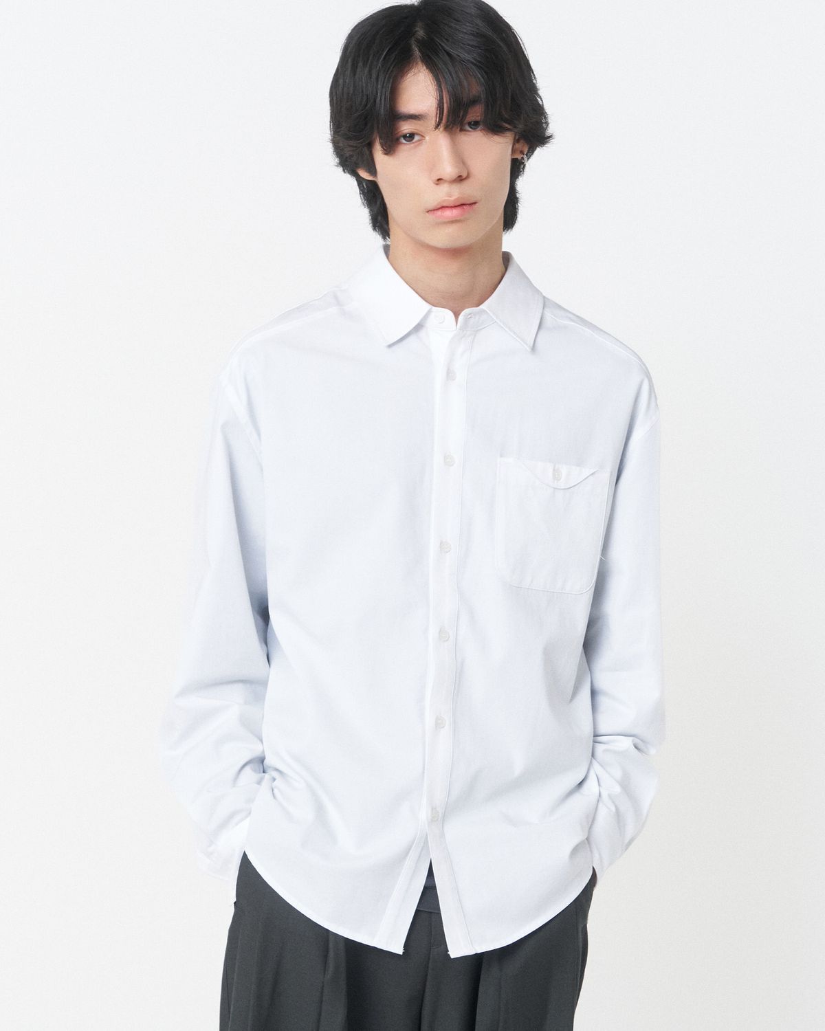 미세키서울 맨(MISEKISEOUL MEN) Pocket button panel shirt WHITE