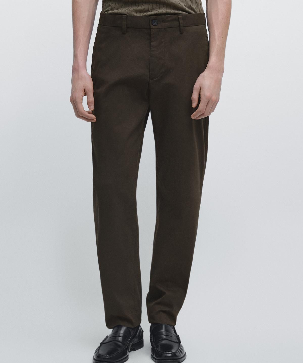 마시모두띠(MASSIMO DUTTI) 코튼 슬림핏 팬츠