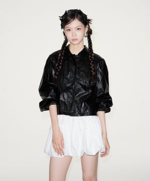 키요카 블랙 메탈 워크 셔츠