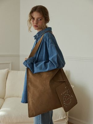 할로 스퀘어 백 (라지) _ 베이지