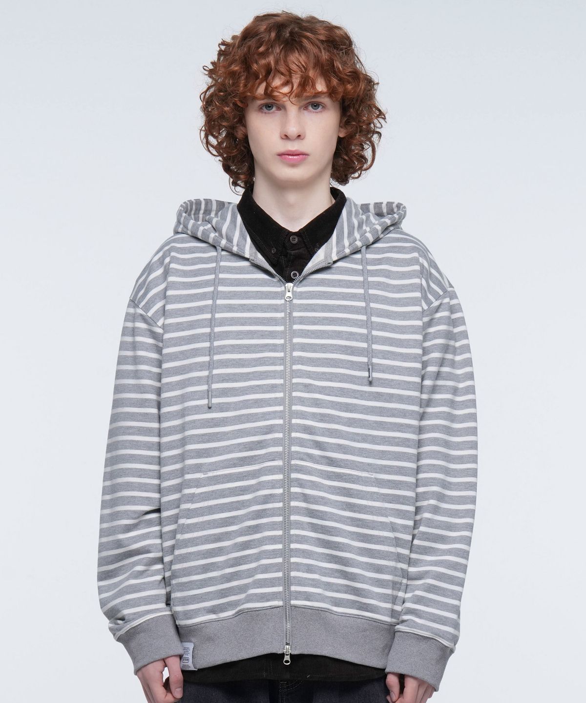 아웃도어 프로덕츠(OUTDOOR PRODUCTS) STRIPE ZIP-UP HOODIE (MELANGE)