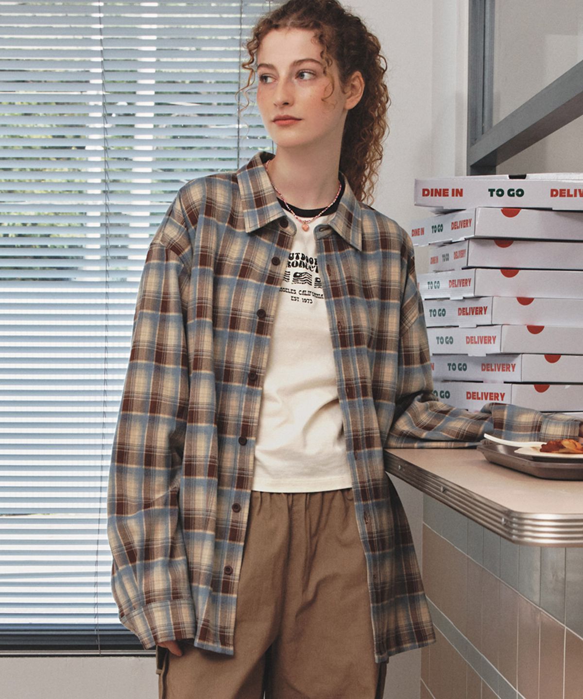아웃도어 프로덕츠(OUTDOOR PRODUCTS) RETRO CHECK SHIRT (BLUE)