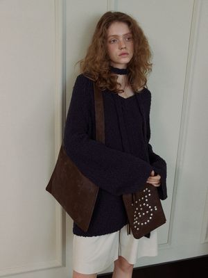 할로 스퀘어 백 (미디엄) _ 브라운