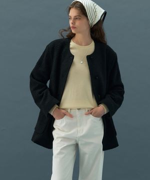 벨비 오버핏 울 트위드 자켓 [BLACK]