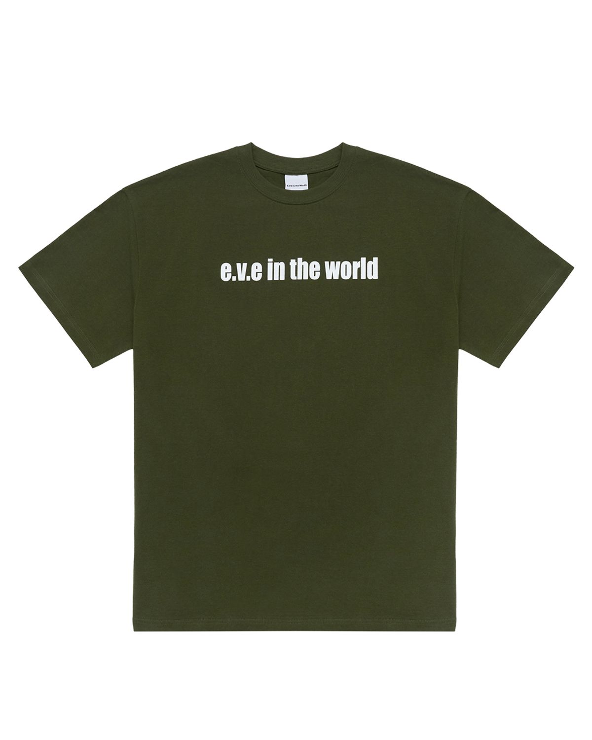 이브인더월드(EVEINTHEWORLD) MONO LOGO T-SHIRT KHAKI