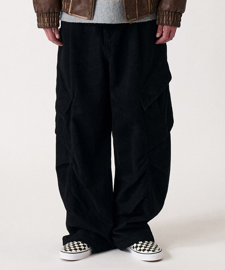 Washed cargo pants_Black