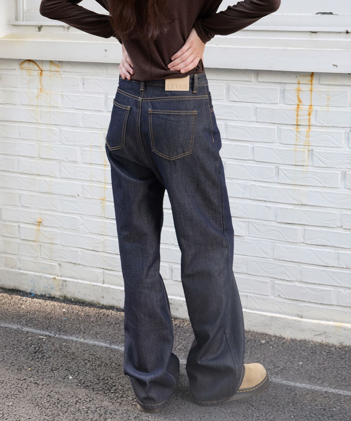 르바(LEVAR) Straight Non-fade Denim - Indigo Blue