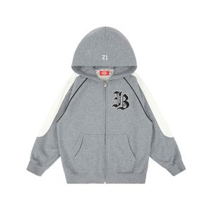 IB 컬러 블록 파이핑 후드 집업_IB53JD508