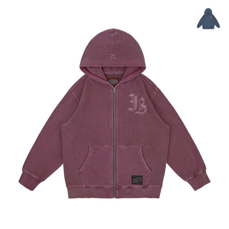 [적립금 10%] IB 고딕 레터 피그먼트 후드 집업_IB53JD509