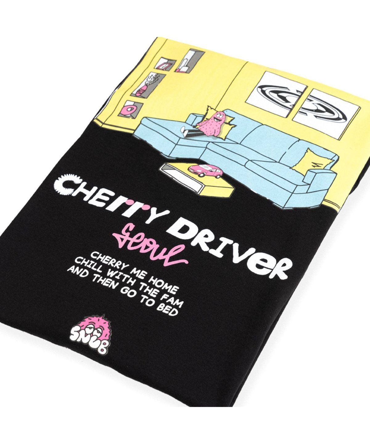 체리드라이버(CHERRY DRIVER) 체리 미 홈 x 라번즈 롱슬리브 블랙