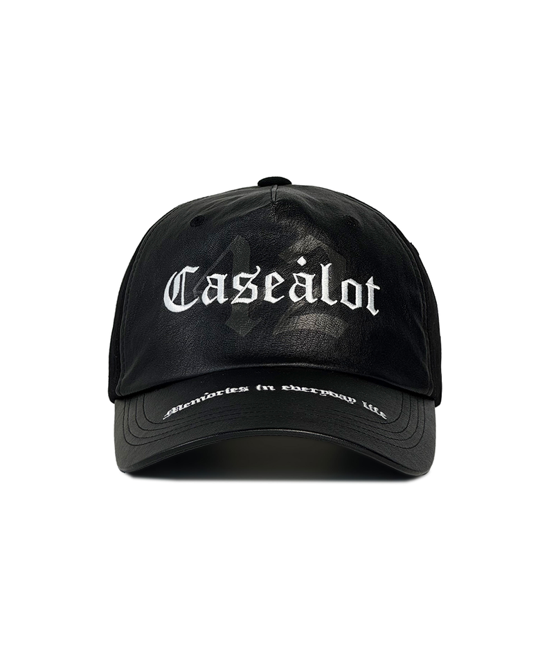42 Logo leather ball cap - Black