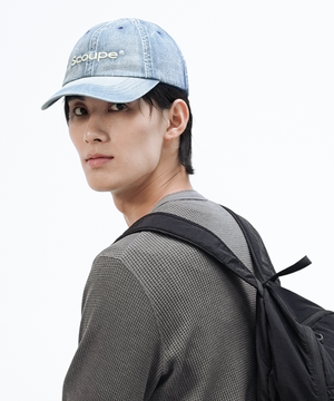로고 빈티지 데님 볼캡_라이트블루