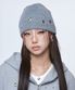 (DUC) Eyelet Stud Beanie Gray