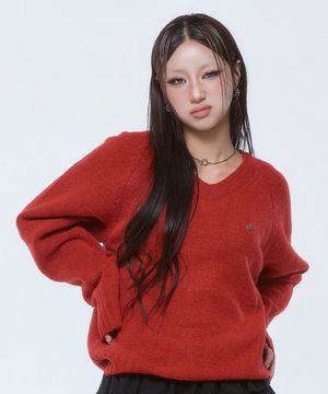 (DUC) Raglan Knit Red