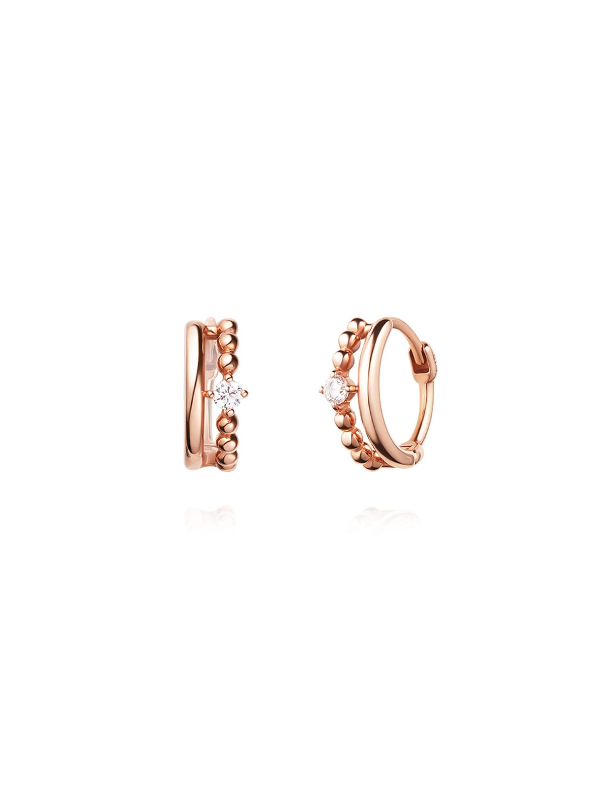 스톤헨지(STONEHENGE) 14K 로즈골드 원터치 귀걸이 SA25C47K