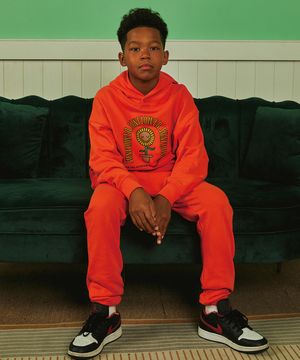 선플라워 후디 셋업_오렌지