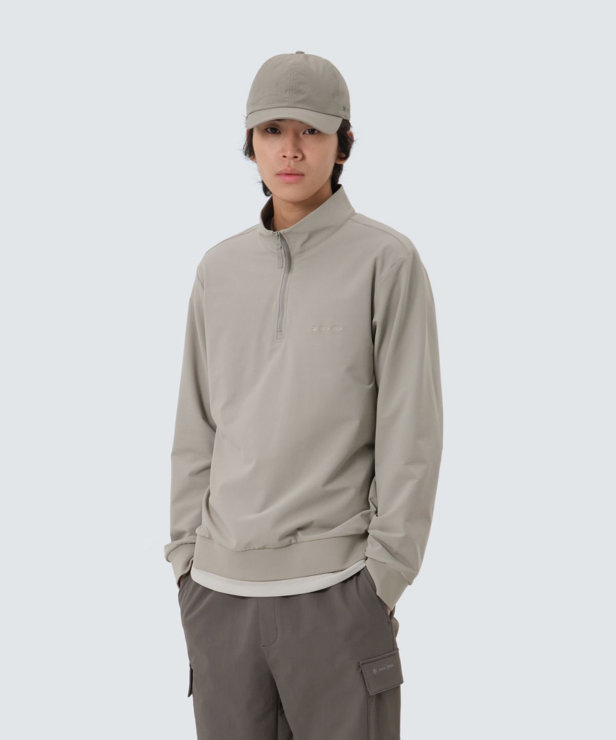 스노우피크 어패럴(SNOWPEAK APPAREL) 라고 반집업 맨투맨 (S25FMTZT32) Fog Gray