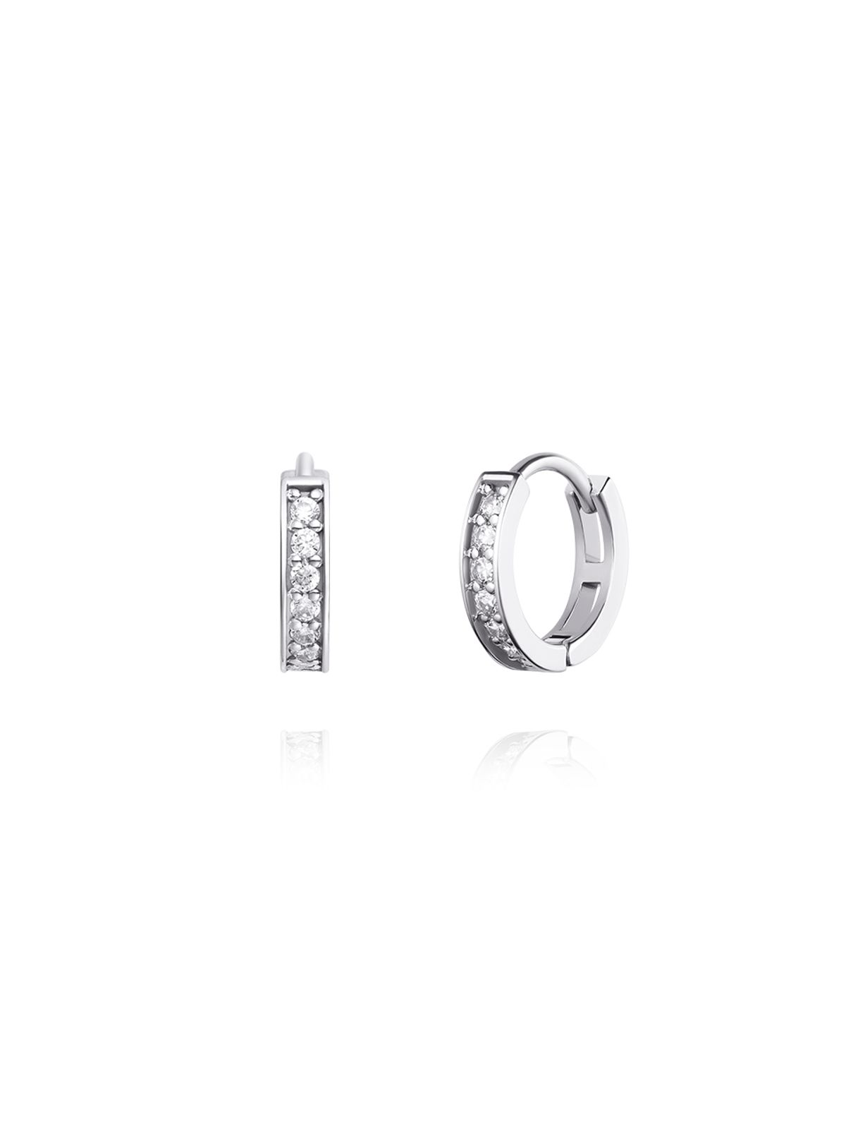 스톤헨지(STONEHENGE) 14K 화이트골드 원터치 귀걸이 SA25C49K