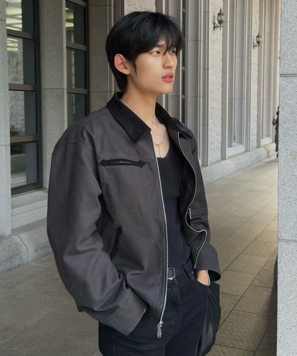 아이돈워너셀(IDWS) Hatch Work Jumper Charcoal