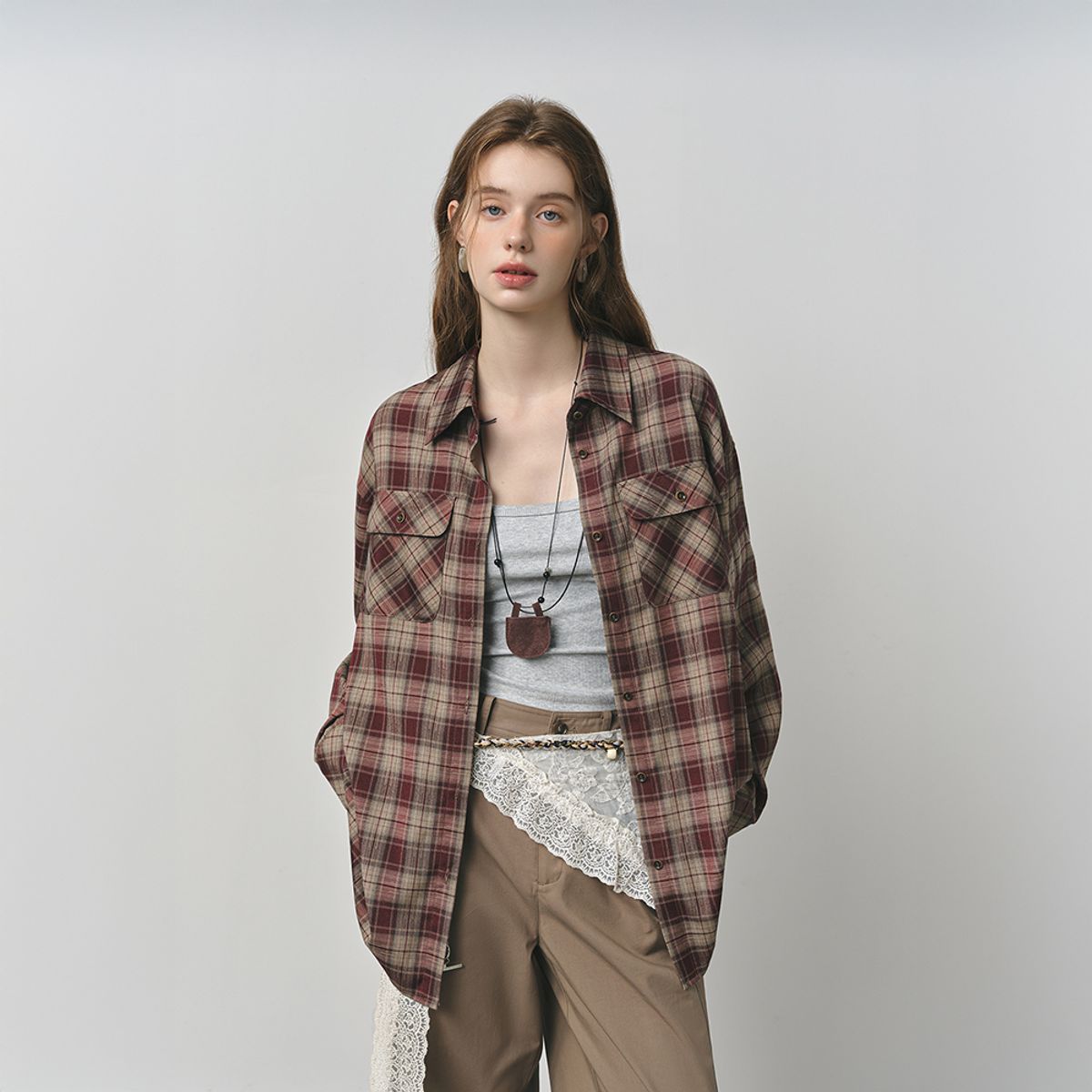 웬스데이딜라잇(WEDNESDAY DELIGHT) WD_Autumn plaid pocket shirt